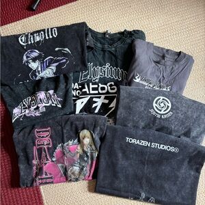 Torazen studios and others,  lot of 8 Anime shirts